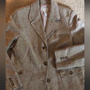 Brown /Tan Houndstooth Tweed Blazer